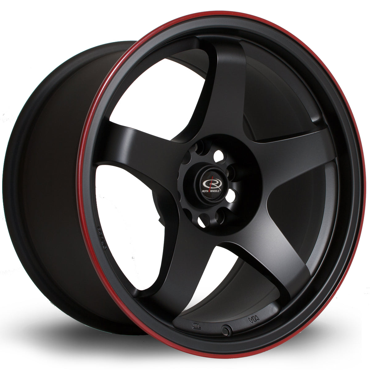Llanta Rota GTR 17x9,5" 5x114.3 ET30 negro mate / labio rojo