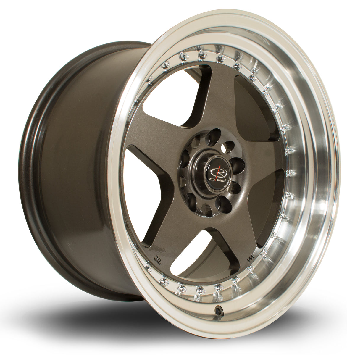 Llanta Rota Kyusha 17x9" 5x114.3 ET12 gunmetal / labio pulido
