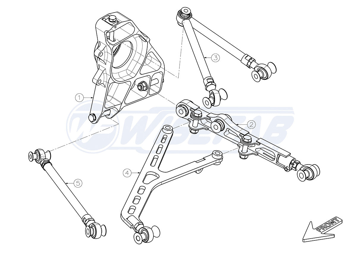 Kit de vía trasera Wisefab para Honda S2000