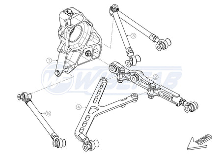 Kit de vía trasera Wisefab para Honda S2000