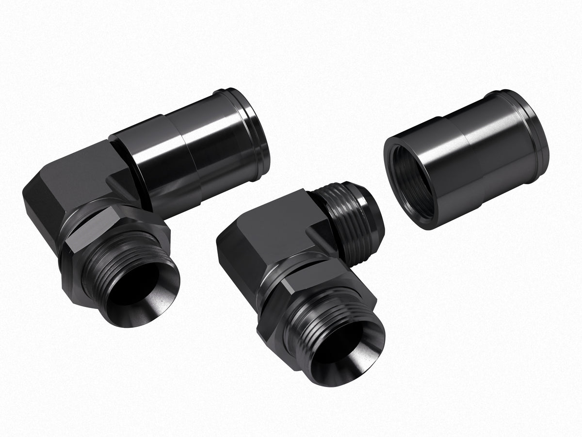 Racor acodado giratorio Davies Craig 16AN ORB a espiga de 38 mm, aluminio