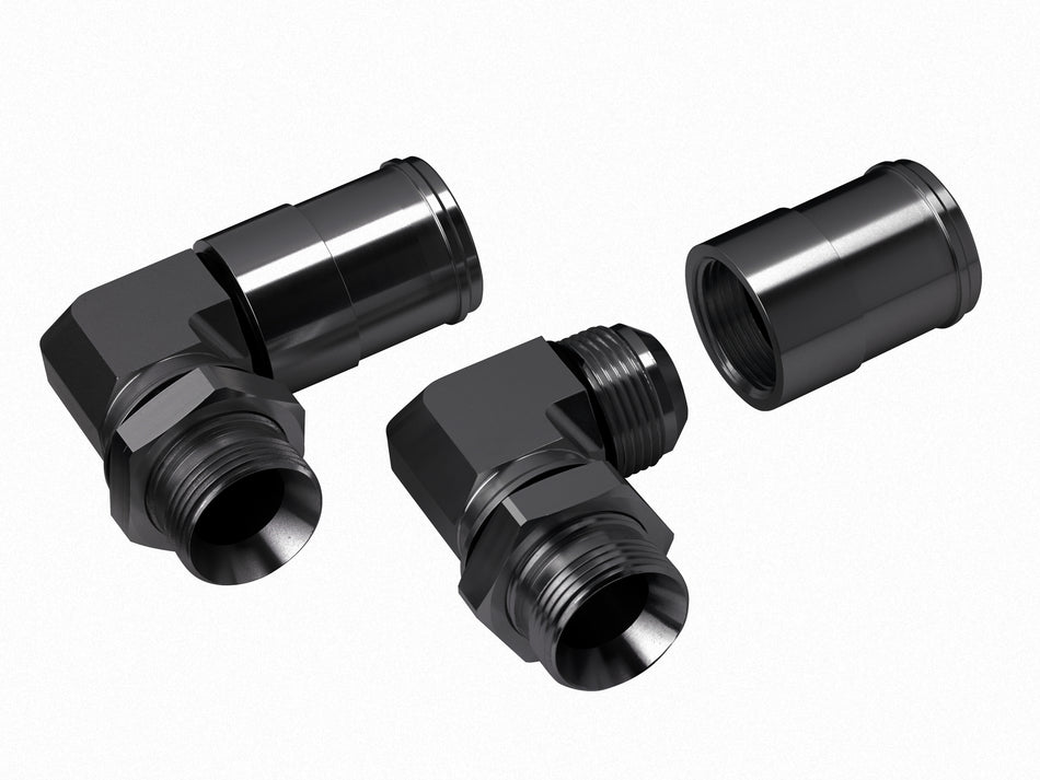 Racor acodado giratorio Davies Craig 16AN ORB a espiga de 38 mm, aluminio