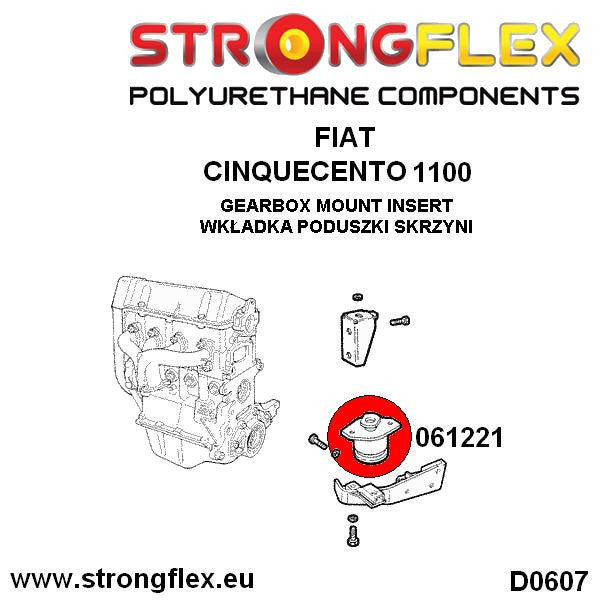 Inserto de soporte de caja de cambios SPORT Fiat Cinquecento (061221A)