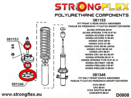Soporte del muelle delantero Honda Civic CRX Concerto (081346B)