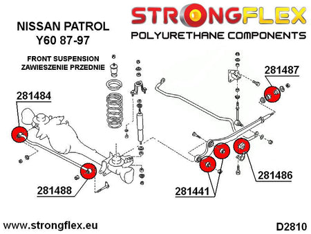 Silentblock delantero del brazo delantero SPORT Nissan Patrol Y60 Y61 (281441A)