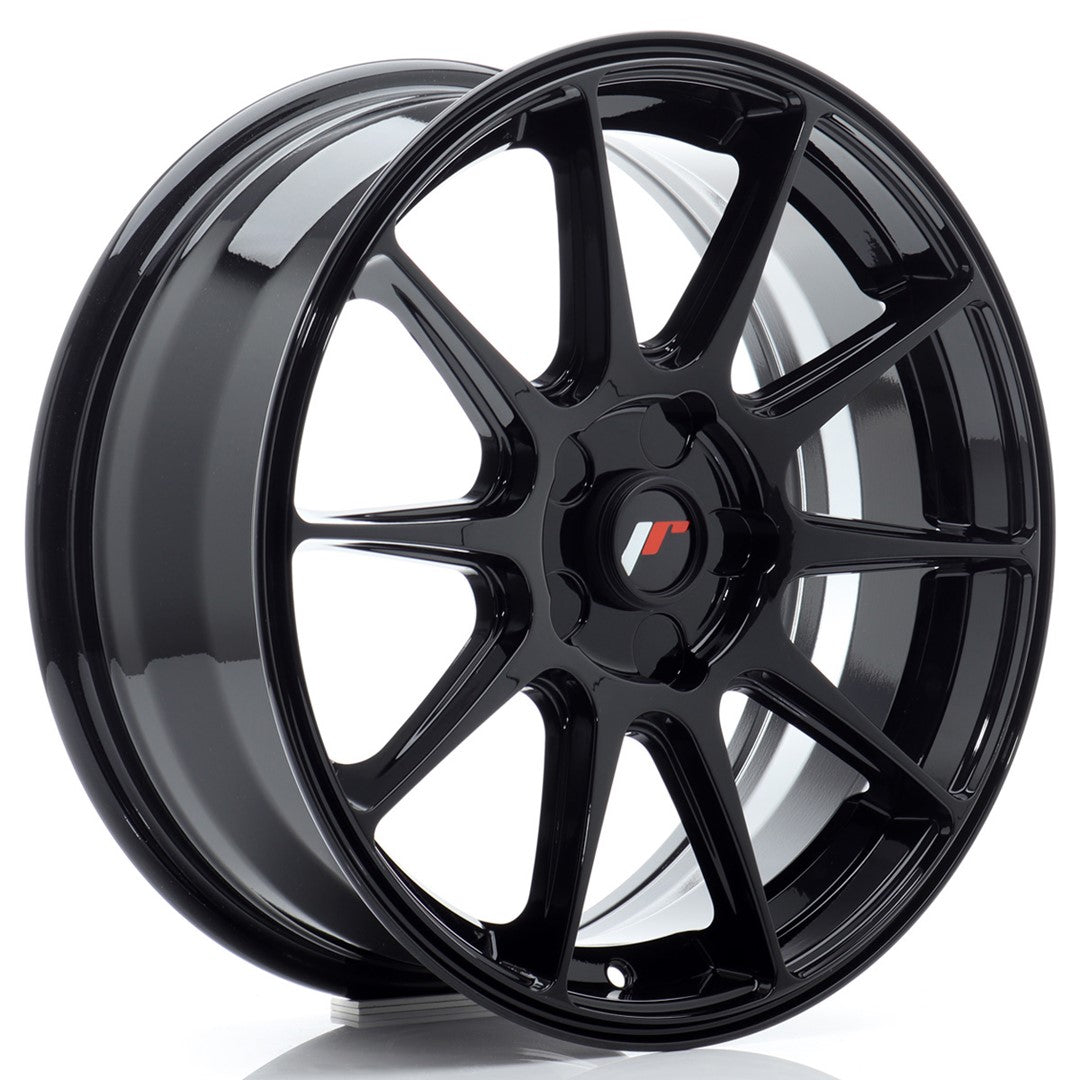Llanta Japan Racing JR-11 17x7" 5 tornillos a medida ET20-38 negro brillo