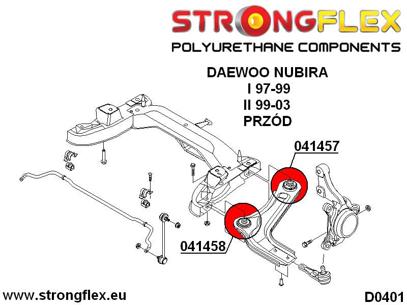 Kit de silentblocks de suspensión delantera Daewoo Nubira I (046134B)