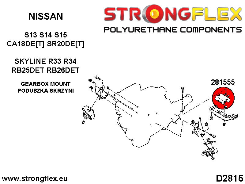 Soporte de caja de cambios NISSAN Nissan Skyline R32 S13 S14 S15 R33 R34 (281555B)