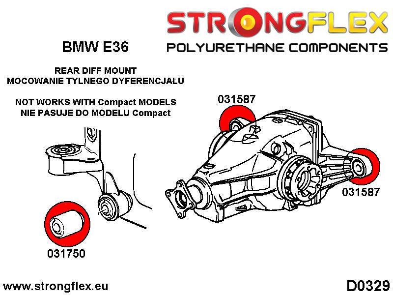 Rear differential front mount bush SPORT - BMW > Serie 3 > III  E36 > E36  M3|BMW > Serie 3 > III  E36 > E36