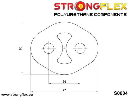Soporte colgante del escape 36 mm Subaru Impreza (000004B)