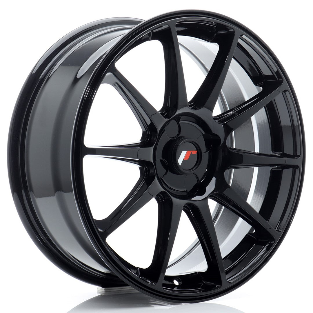 Llanta Japan Racing JR-11 18x7,5" 4 tornillos a medida ET20-40 negro brillo