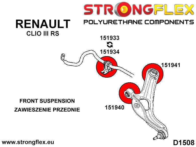 Silentblock trasero del brazo delantero SPORT Renault Clio (151941A)