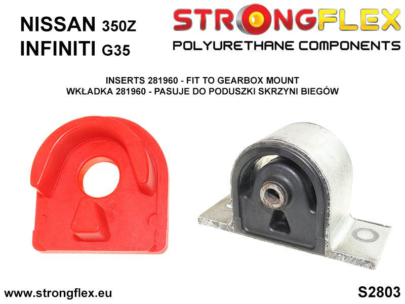 Soporte de la caja de cambios tipo dog bone Nissan 350Z Z33 G35 V35 G (281960B)