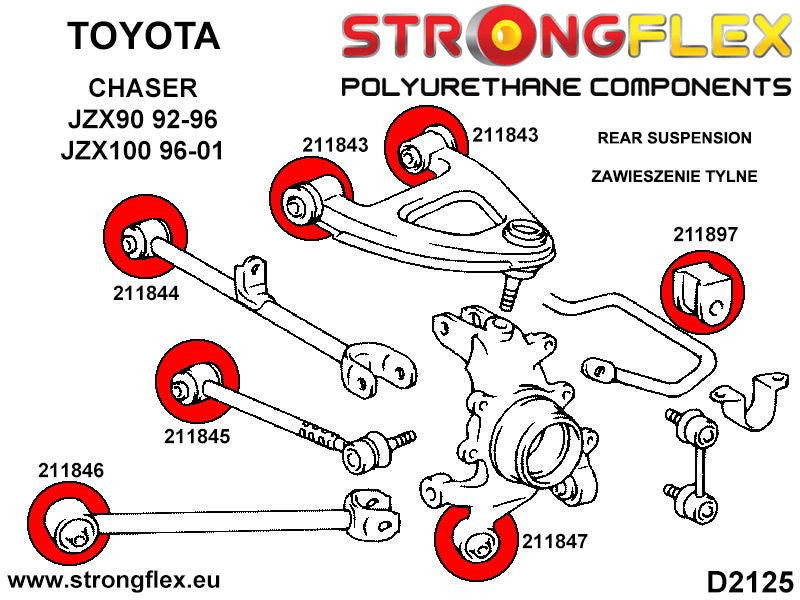 Silentblock de estabilizadora Toyota Chaser X90 X100 A70 Z20 S150 Supra (211897B)
