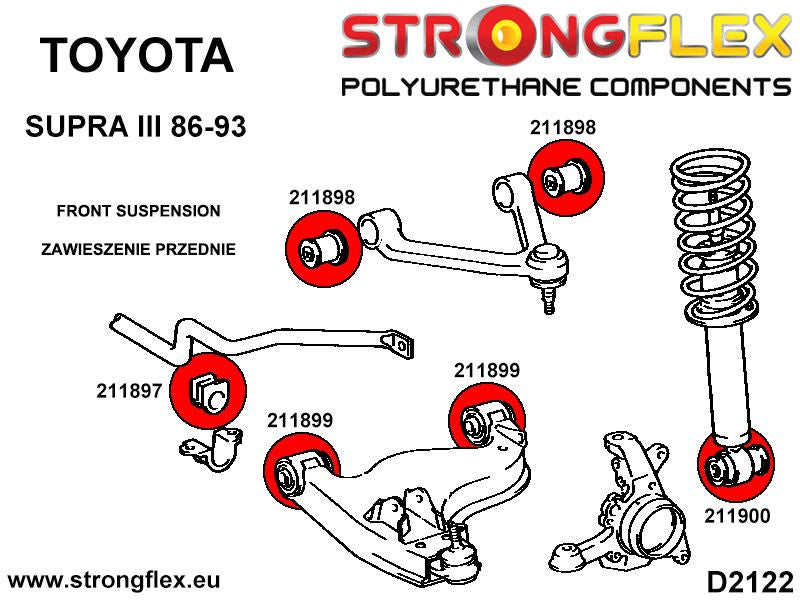 Kit de silentblocks de suspensión delantera Toyota Supra A70 Z20 Soarer (216237B)