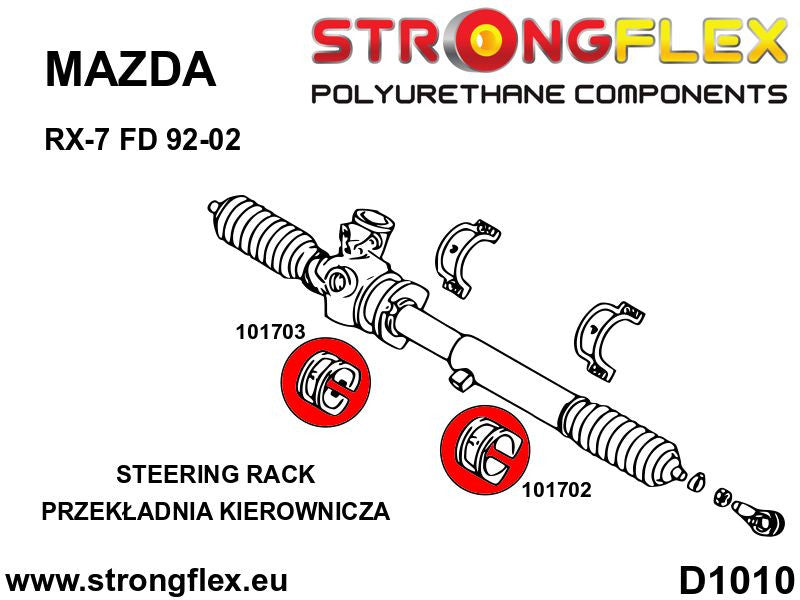 Silentblock de la cremallera de dirección SPORT Mazda RX-7 (101702A)