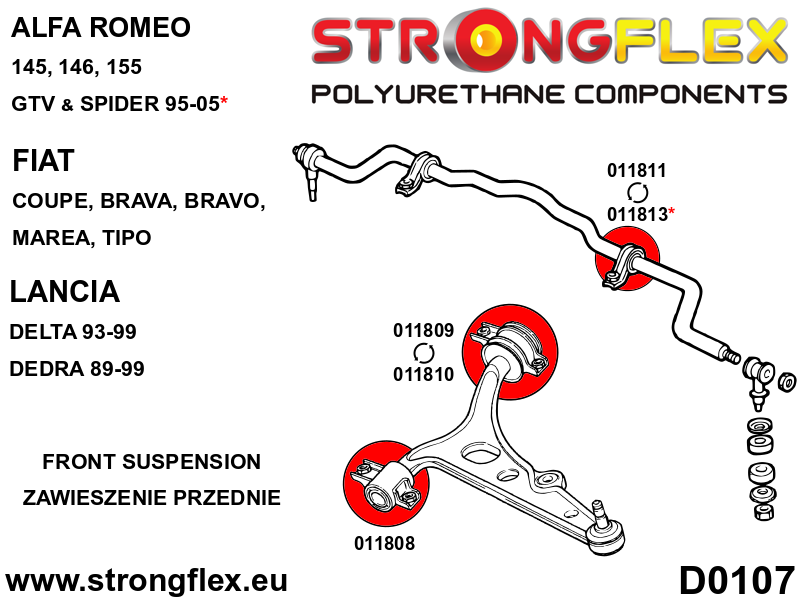 Kit completo de silentblocks de suspensión SPORT Alfa Romeo GTV Spider (016244A)