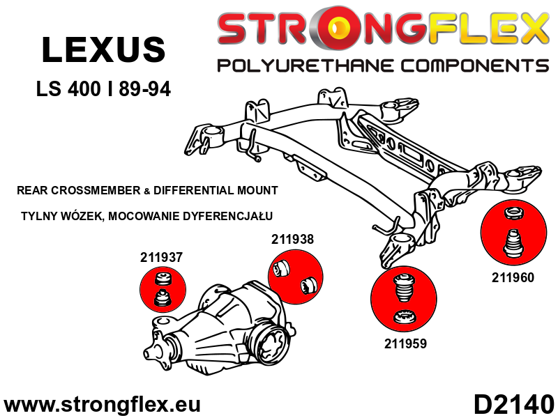 Silentblock delantero del subchasis trasero Lexus LS XF10 Celsior (211959B)