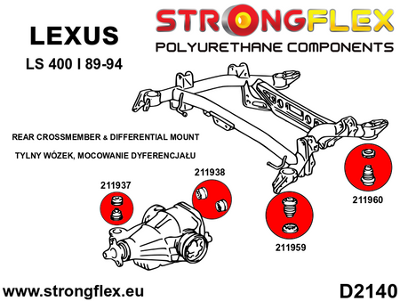 Silentblock trasero del subchasis trasero SPORT Lexus LS XF10 Celsior (211960A)