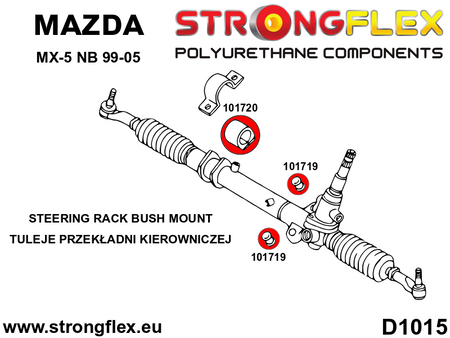Silentblock de la cremallera de dirección SPORT Mazda MX-5 Miata Roadster (101719A)