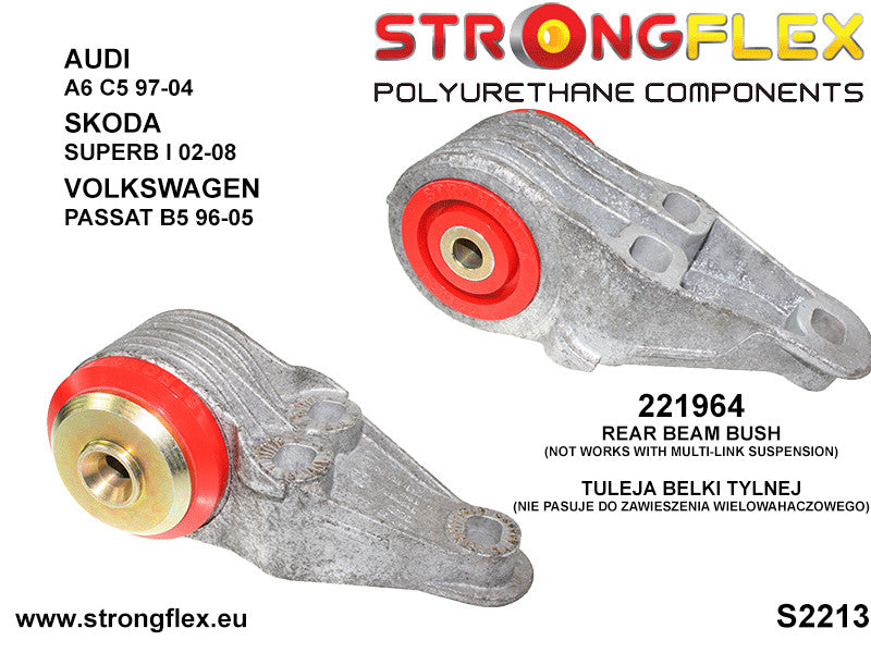 Silentblock de eje trasero Audi A6 C5 3U B5 FWD S6 RS6 Superb Passat (221964B)