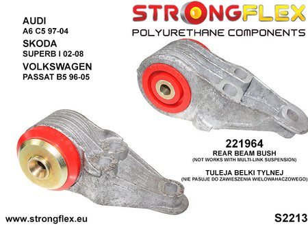 Silentblock de eje trasero Audi A6 C5 3U B5 FWD S6 RS6 Superb Passat (221964B)