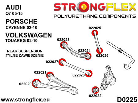 Silentblock delantero del brazo inferior trasero Audi Q7 4L SQ7 Touareg (022020B)