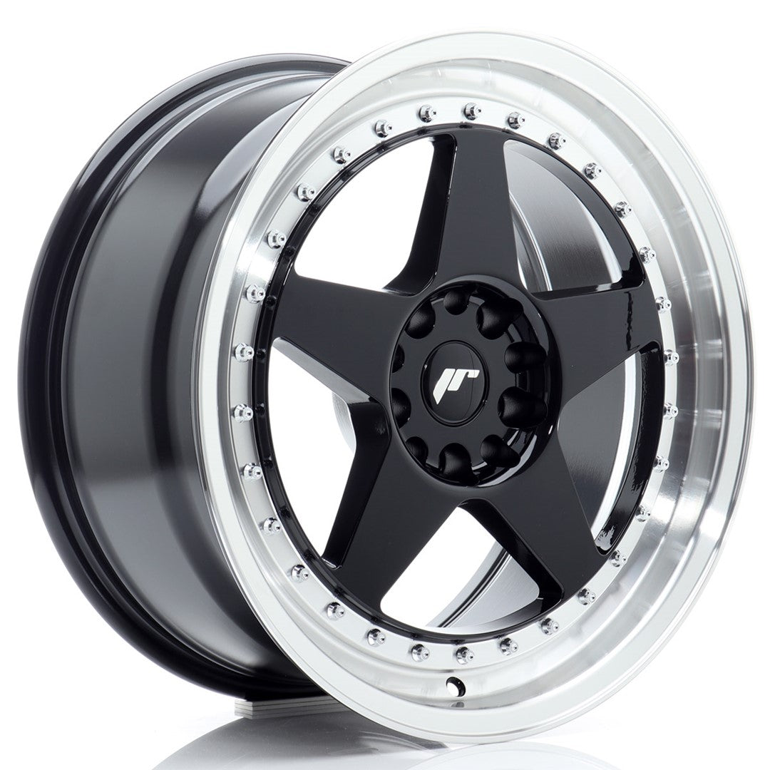 Llanta Japan Racing JR-6 18x8,5" 5x114.3/5x120 ET22 negro brillo / labio mecanizado
