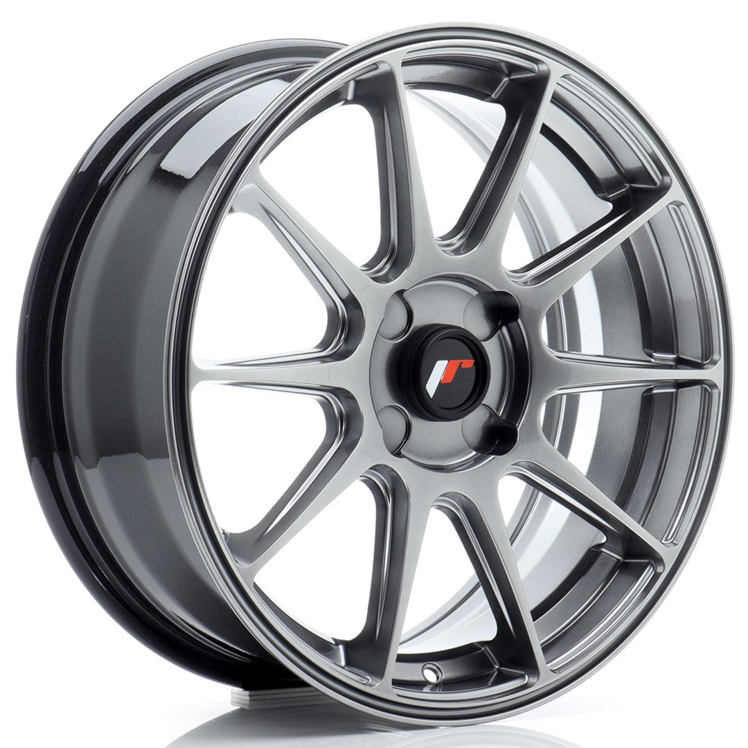 Llanta Japan Racing JR-11 17x7" 4 tornillos a medida ET20-38 negro hyper