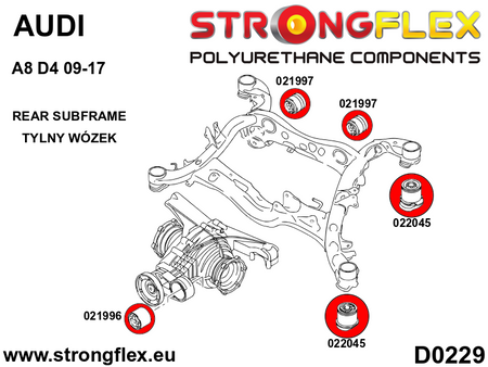 Silentblock trasero del soporte del diferencial trasero Porsche Macan B8 8T (021997B)