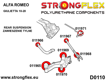 Silentblock de horquilla trasera SPORT Alfa Romeo Giulietta (011965A)