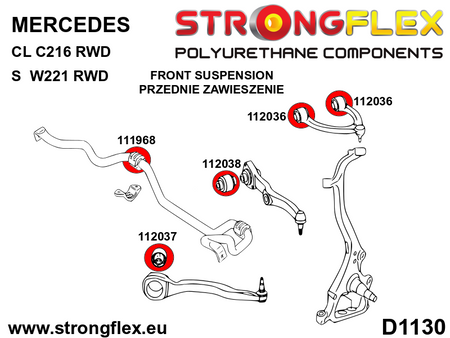Kit completo de suspensión SPORT Mercedes CL C216 W221 RWD Clase S (116269A)