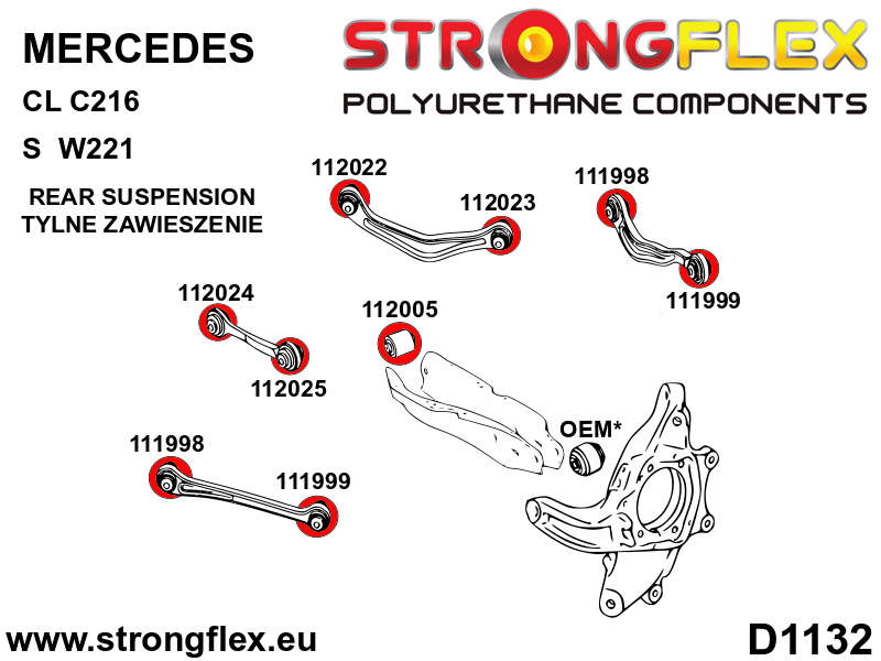 Kit completo de suspensión SPORT Mercedes CL C216 W221 RWD Clase S (116269A)