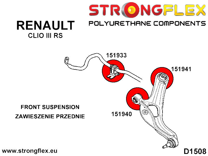 Kit de silentblocks de suspensión delantera Renault Clio (156082B)