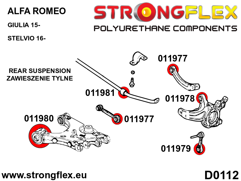 Silentblock de estabilizadora trasera SPORT Alfa Romeo Stelvio RWD AWD (011981A)