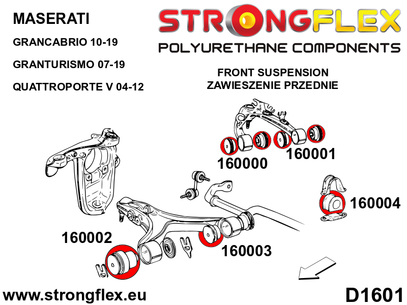 Silentblock de horquilla superior delantero delantero SPORT Maserati (160000A)