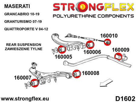 Silentblock de brazo superior trasero trasero SPORT Maserati GranCabrio (160006A)