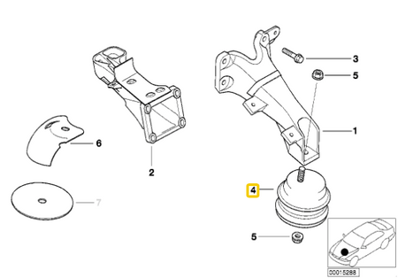 Aluminium engine and gearbox mountings BMW E36, E46