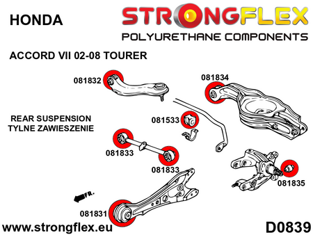 Kit de silentblock de suspensión trasera Honda Accord (086231B)