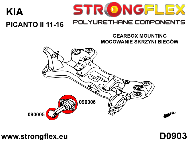 Soporte de la caja de cambios tipo dog bone Kia Picanto (090006B)