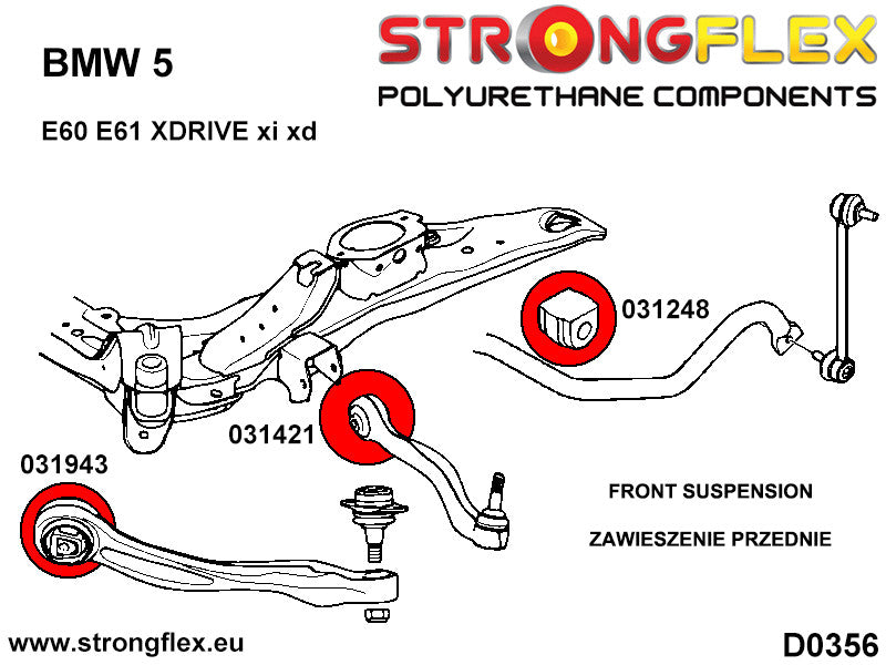 Front suspension bush kit SPORT - BMW > Serie 5 > V  E60 / E61 > E60 Sedan > Sedan  xi / xd|BMW > Serie 5 > V  E60 / E61 > E61 Touring > Touring  xi / xd