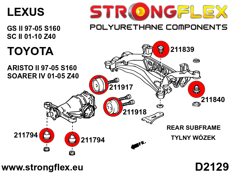 Kit del eje trasero Toyota Altezza XE10 S160 Z40 S170 X110 IS GS SC Soarer (216234B)