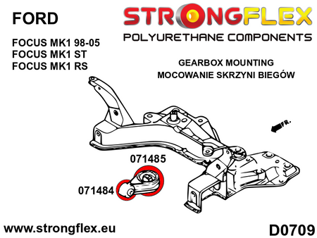 Silentblock del soporte de la caja de cambios Ford Focus MK1 (071485B)