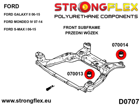 Silentblock trasero del subchasis delantero Ford Mondeo S-Max Galaxy (070014B)