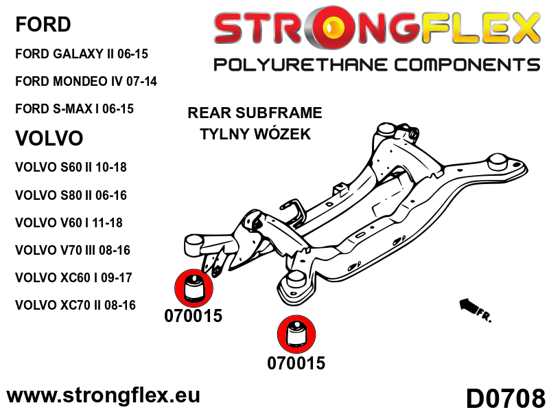 Silentblock del puente trasero 59mm Ford Mondeo S-Max Galaxy (070015B)