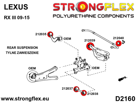 Silentblock interior de la barra inferior trasera SPORT Lexus RX (212037A)