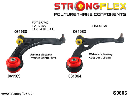 Silentblock de horquilla delantera trasera SPORT Fiat Bravo Delta Stilo (061969A)