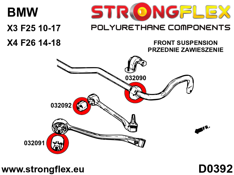 Front anti roll bar bush SPORT - BMW > X3 > II  F25|BMW > X4 > I  F26