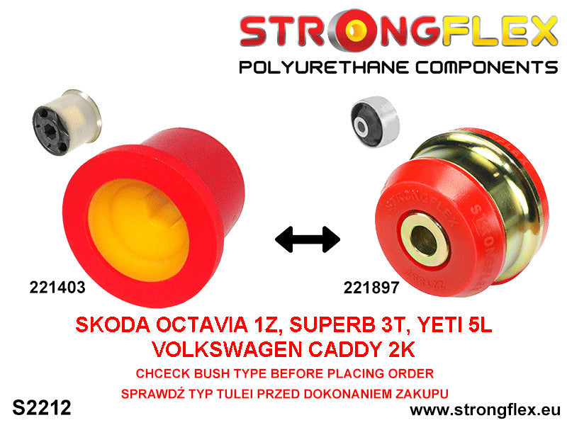 Silentblock trasero del brazo inferior delantero 65 mm SPORT Audi A3 8V 2K (221897A)