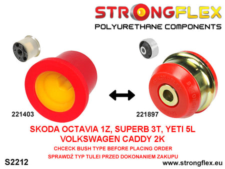 Silentblock trasero del brazo inferior delantero 65 mm Audi A3 8V 2K 2C A6 (221897B)